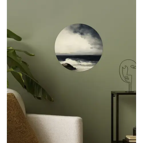 Zee - Rotsen - Storm Wandcirkel behangsticker klein -sfeer2