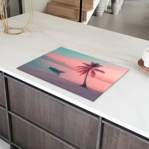 Zee - Boot - Zonsondergang Inductie beschermer vinyl 3mm klein -sfeer8