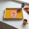 Lelie - Oranje - Lijst - Ovaal Dienblad Rechthoek middel -sfeer2