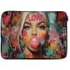 Vrouw - Kauwgom - Graffiti - Love laptophoes neopreen klein -zkaufland3dotto