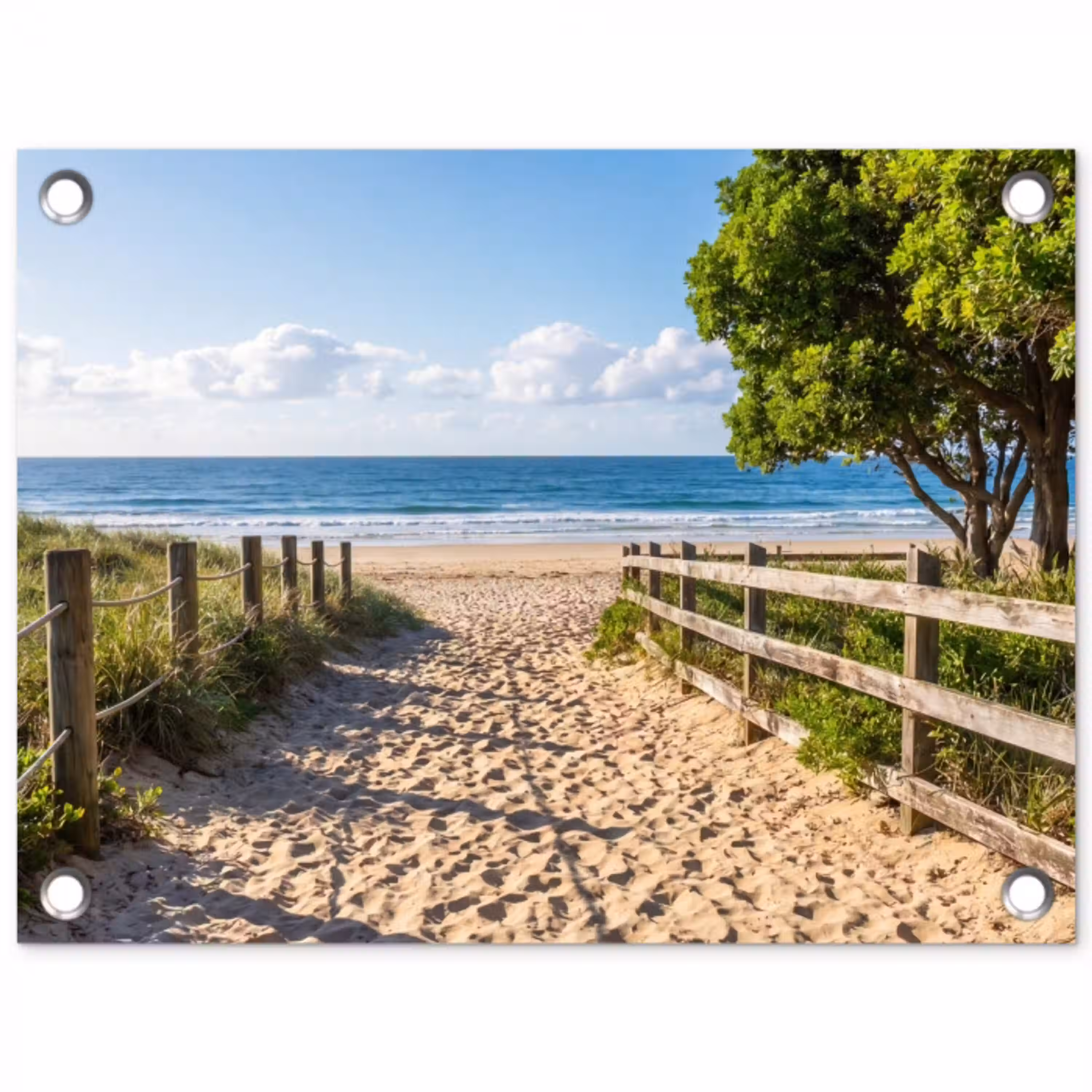 Strand - Zandpad - Oceaan - Natuur tuinposter los doek klein -3d