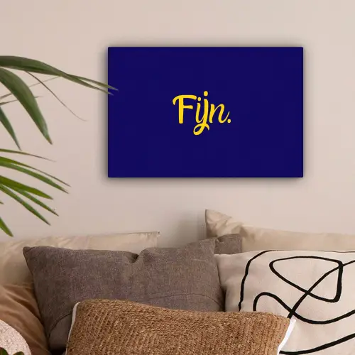 Blauw - Geel - Fijn canvas 2cm klein -sfeer1