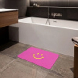 Smiley - Vrolijk - Roze Badmat klein -sfeer3