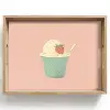 Bakje - Ijs - Aardbei - Roze Dienblad Rechthoek middel -z3d_shopping