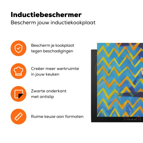 Mok - Koffie - Zigzag - Slagroom Inductie beschermer vinyl 3mm klein -zzzzzzz-td-ups
