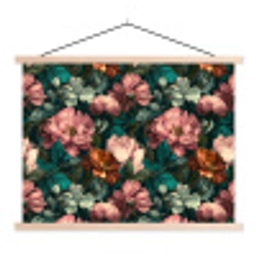 Bloemen - Schilderachtig - Patroon - Roze textielposter latten blank klein 122 -3d