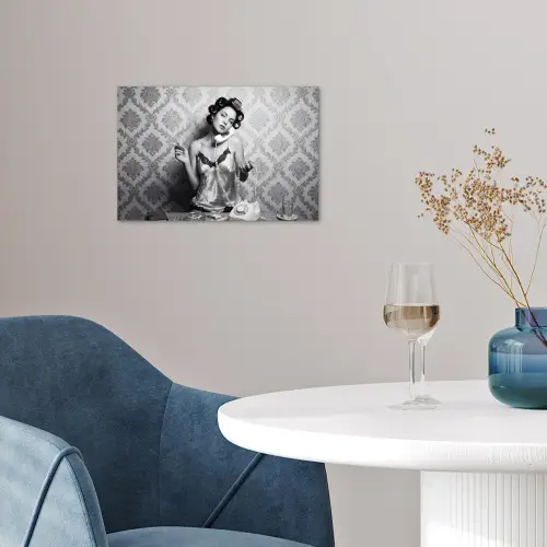 Chic - Vrouw - Zwart - Wit poster papier klein -sfeer3