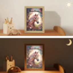 Paard - Natuur - Bloemen - Vlinders - Bos Light Box met kabel (Kinderlampje) klein -sfeer3_kind