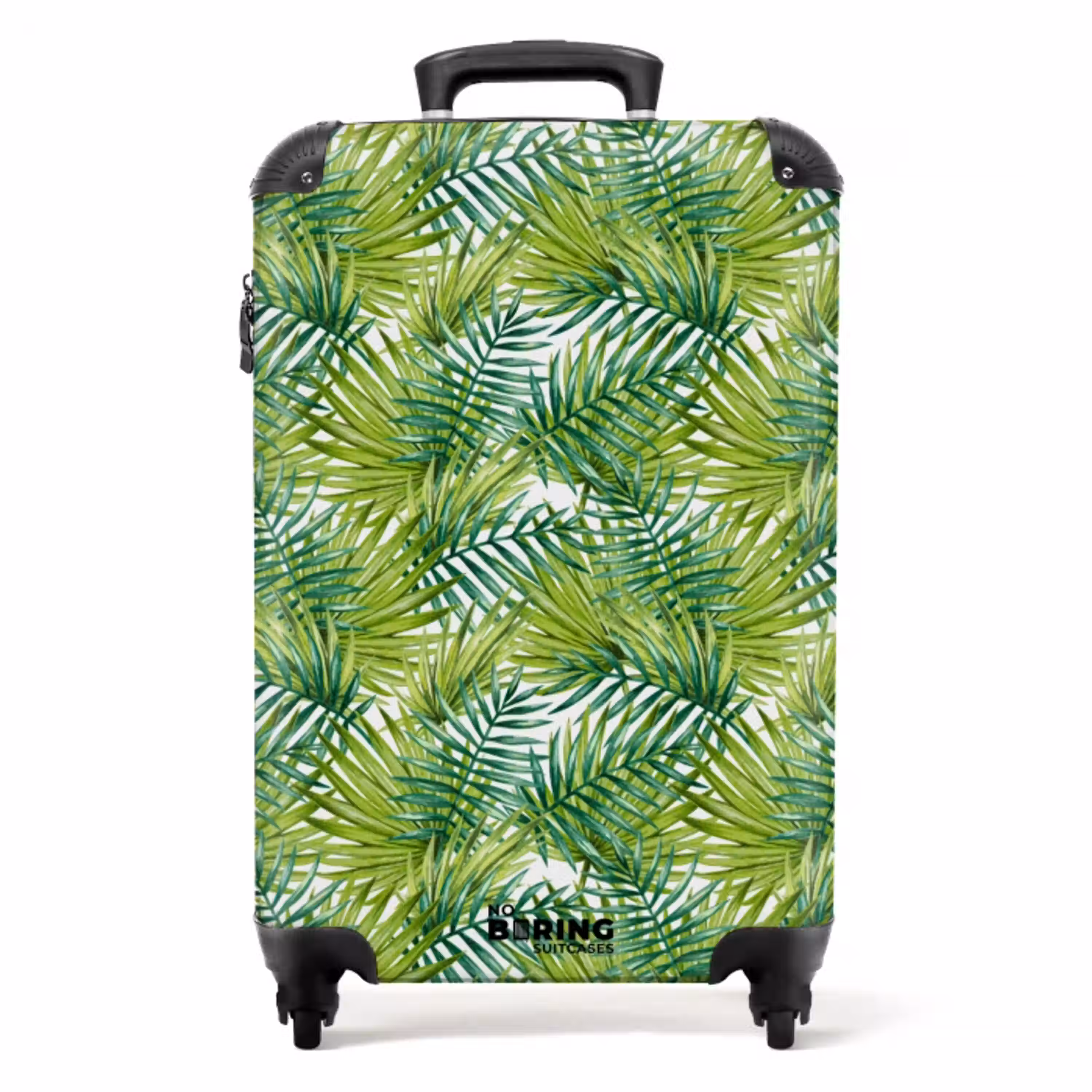 Palm bladeren patroon licht groen NBS - Handbagage koffer - Volwassenen Unisex middel -productfoto_recht