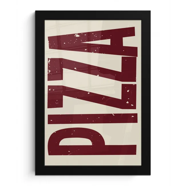 Pizza - Vintage - Decoratie - Japandi fotolijst zwart zonder passe partout klein -3d