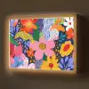 Kleurrijk - Bloemen - Abstract - Stippen Light Box met batterij (Wandlamp) middel -z3d_website