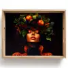 Vrouw - Zwart - Bessen - Bramen - Appels Dienblad Rechthoek middel -z3d_shopping