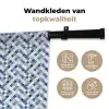 Diamant - Patroon - Blauw - Wit Wandkleed katoen klein 269 -sfeer2