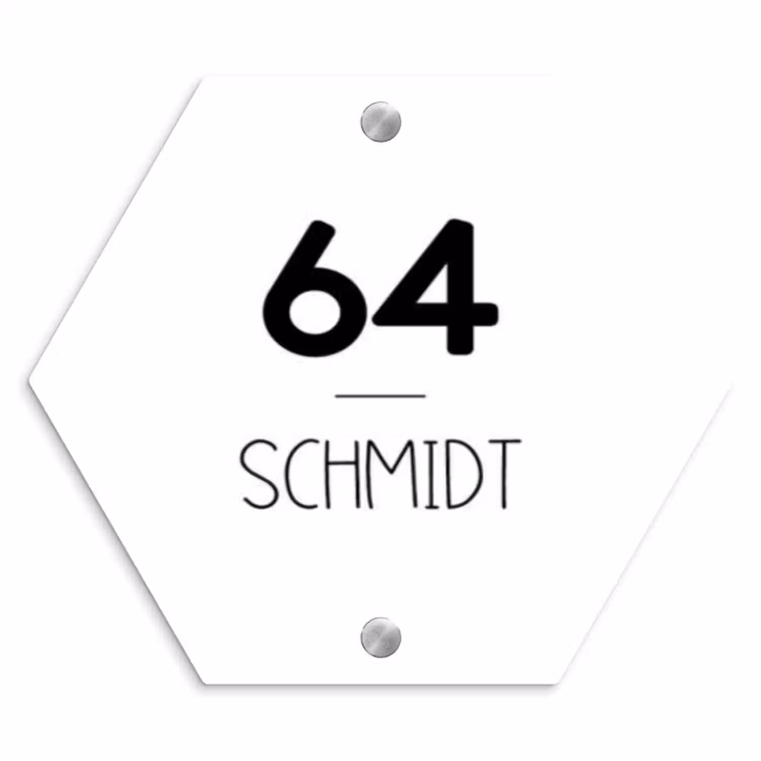 Namensschild Haustür Hexagon - Weiße Oberfläche - Modern