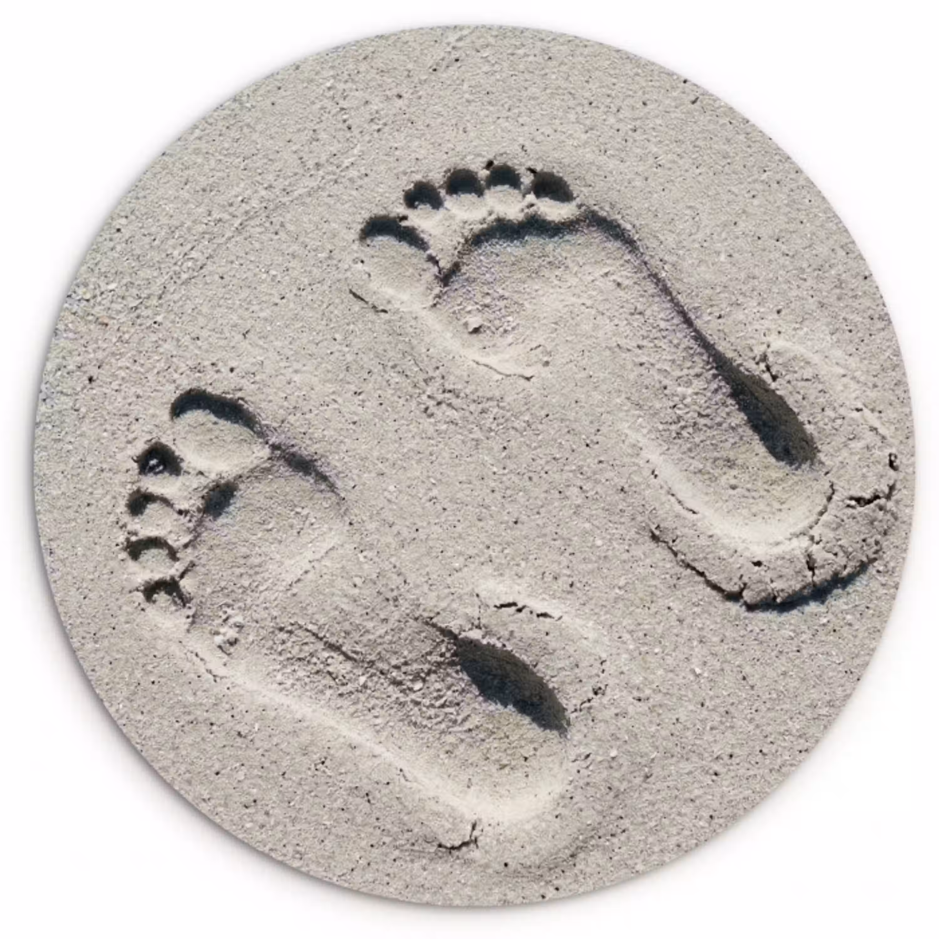 Voeten - Zand - Zee Wandcirkel kunststof plaat 5mm dik klein -3d