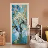 Amandelbloesem boom - Blauw - Abstract deurposter klein -sfeer1