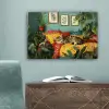 Kat - Planten - Groen canvas 2cm klein -sfeer4