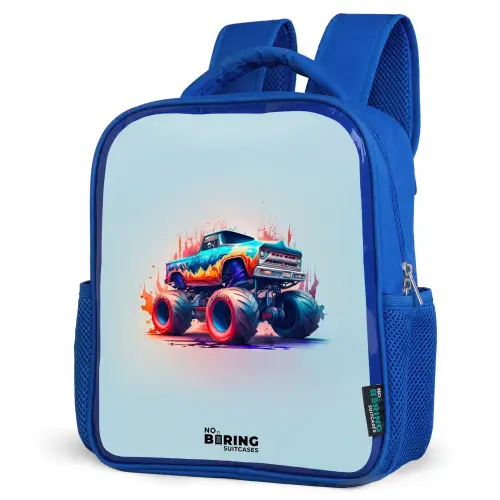 Fierce Wheels Kinderrugzak - Blauw middel -schuin