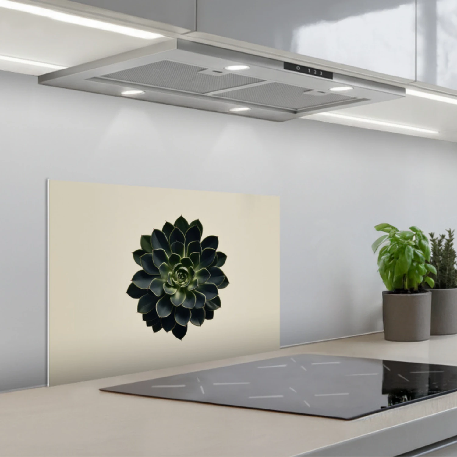 Rozet - Cirkelvormig - Donkergroen keuken achterwand spatscherm klein -3d_schuin