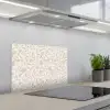 Sierlijk - Bloemen - Beige keuken achterwand spatscherm klein 900 -3d_schuin