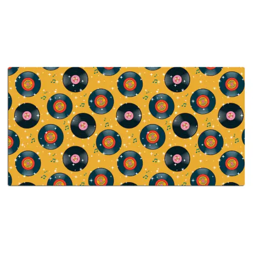 Muziek - Patroon - Geel Muismat XXL klein 681 -3d_leeg