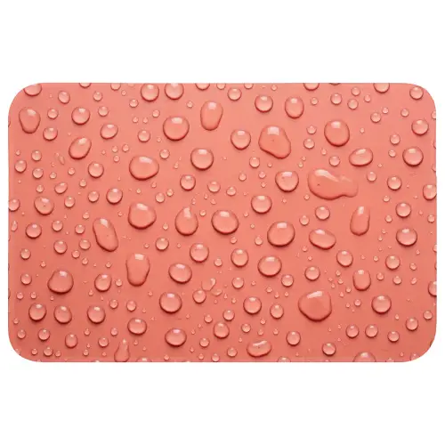 Water - Druppels - Roze Badmat klein -3d