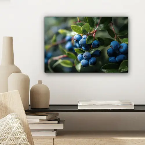 Blauwe bessen - Dauwdruppels - Natuurlijk licht canvas 2cm klein -sfeer6