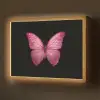 Vlinder - roze - Elegant Light Box met batterij (Wandlamp) middel -z3d_website