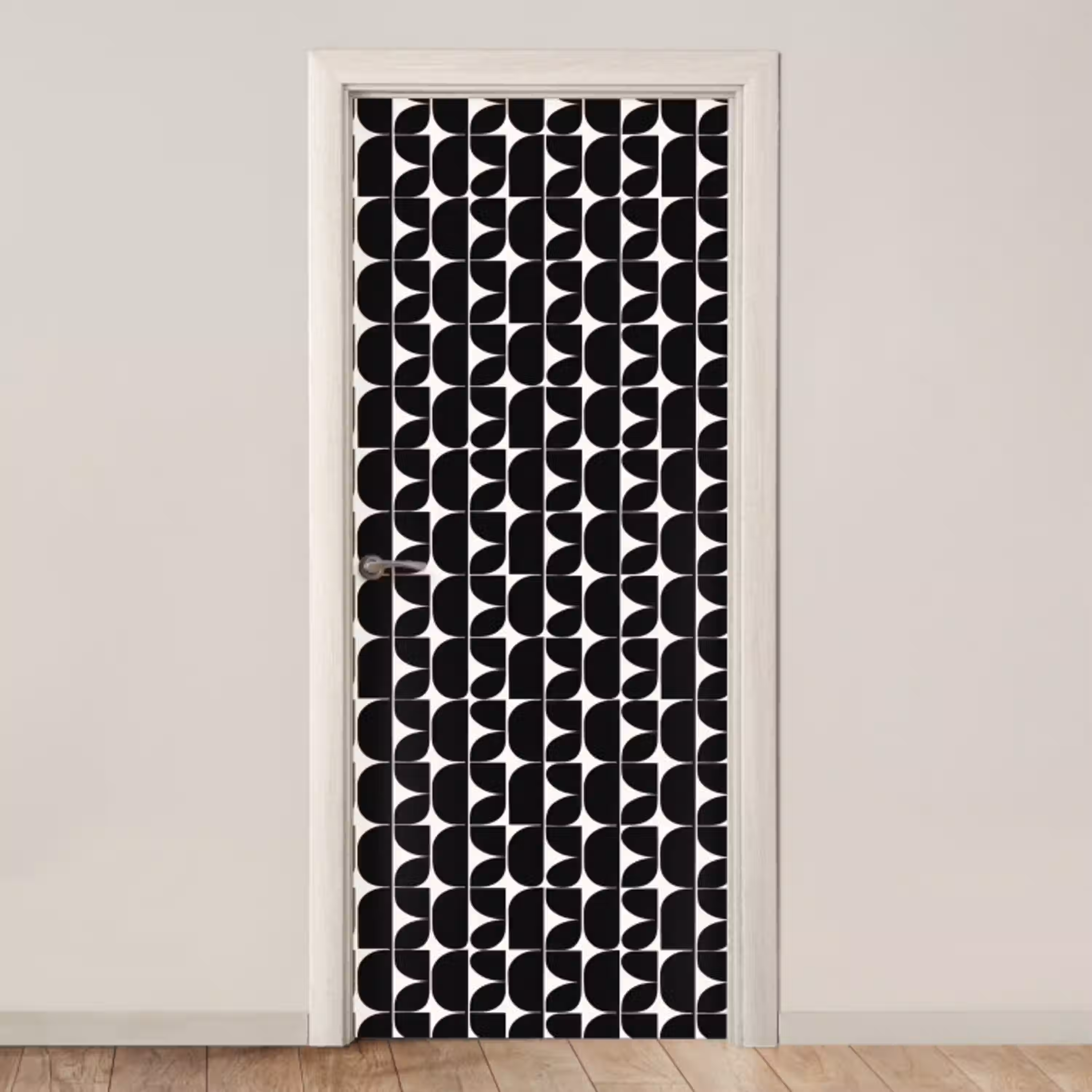 Modern - Geometrisch - Zwart deurposter klein 289 -3d_beige