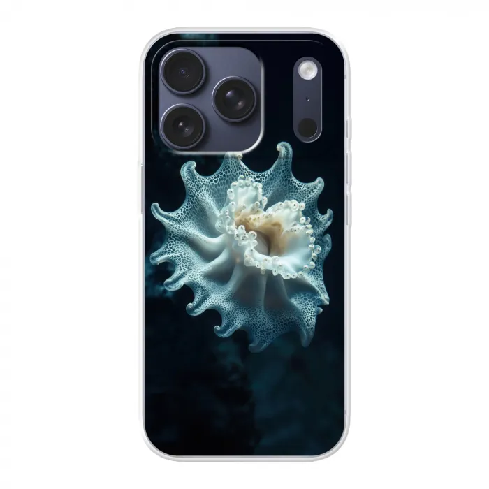 Zeewezen - Wit - Golven - Water Telefoonhoesje iPhone 17 Pro klein -3d