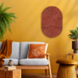 Oosters - Bloemen - Terracotta Wandcirkel Ovaal Forex klein 630 -sfeer4