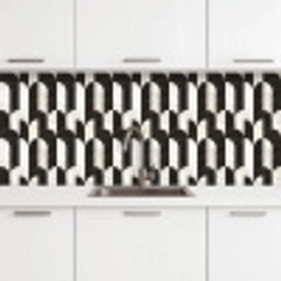 Bogen - Tegels - Marmer - Zwart - Wit keuken achterwand 2 middel 871 -3d