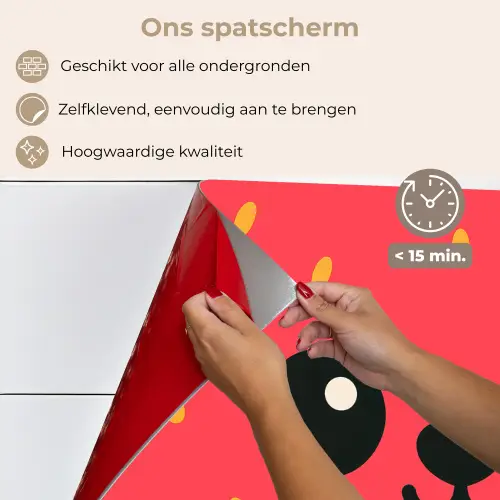Kat - Aardbei - Cartoon keuken achterwand spatscherm klein -spatscherm_NL