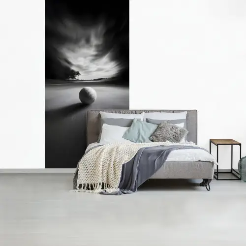 Golfbal - Wazig - Zwart fotobehang vinyl groot -slaapkamer