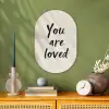Minimalistisch - Beige - Love Wandcirkel Ovaal Forex klein -sfeer2