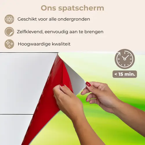 Golven - Abstract - Groen keuken achterwand spatscherm klein -spatscherm_NL