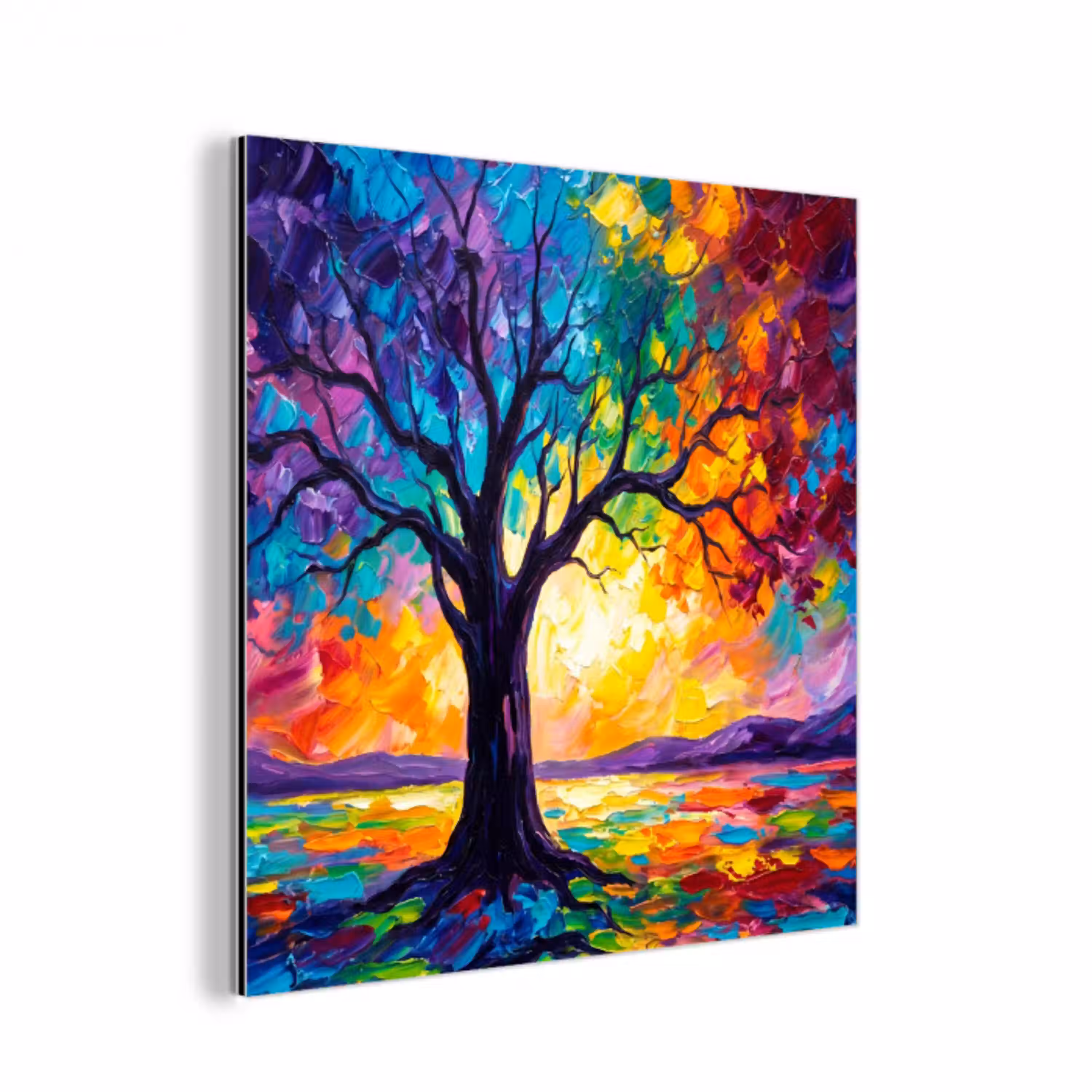 Boom - Landschap - Natuur - Abstract - Kleurrijk aluminium wit klein -3d