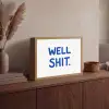 Blauw - Quote - Wit Light Box met batterij (Wandlamp) middel -sfeer2