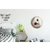 Uil - Bruin - Wit Wandcirkel aluminium klein -kinderkamer
