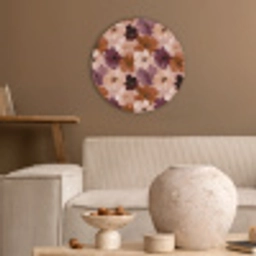 Bloemen - Abstract - Aardetinten Akoestische PET Vilt - Rond klein 838 -sfeer1