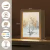 Winter - Bomen - Natuur - Acryl - Kunst Light Box met kabel (Tafellamp) klein -USP_websiteoverzichtNL