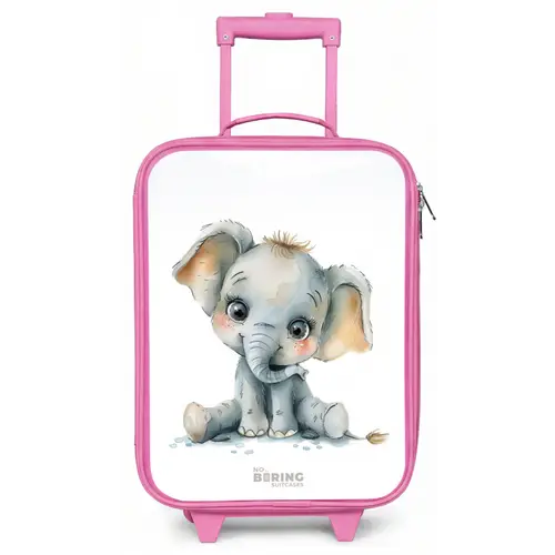 Baby olifant Kinderkoffer - Roze klein -zz3dotto