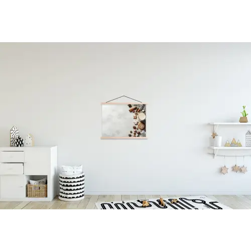 Winter - Kerst - Specerijen - Wit textielposter latten blank klein -kinderkamer