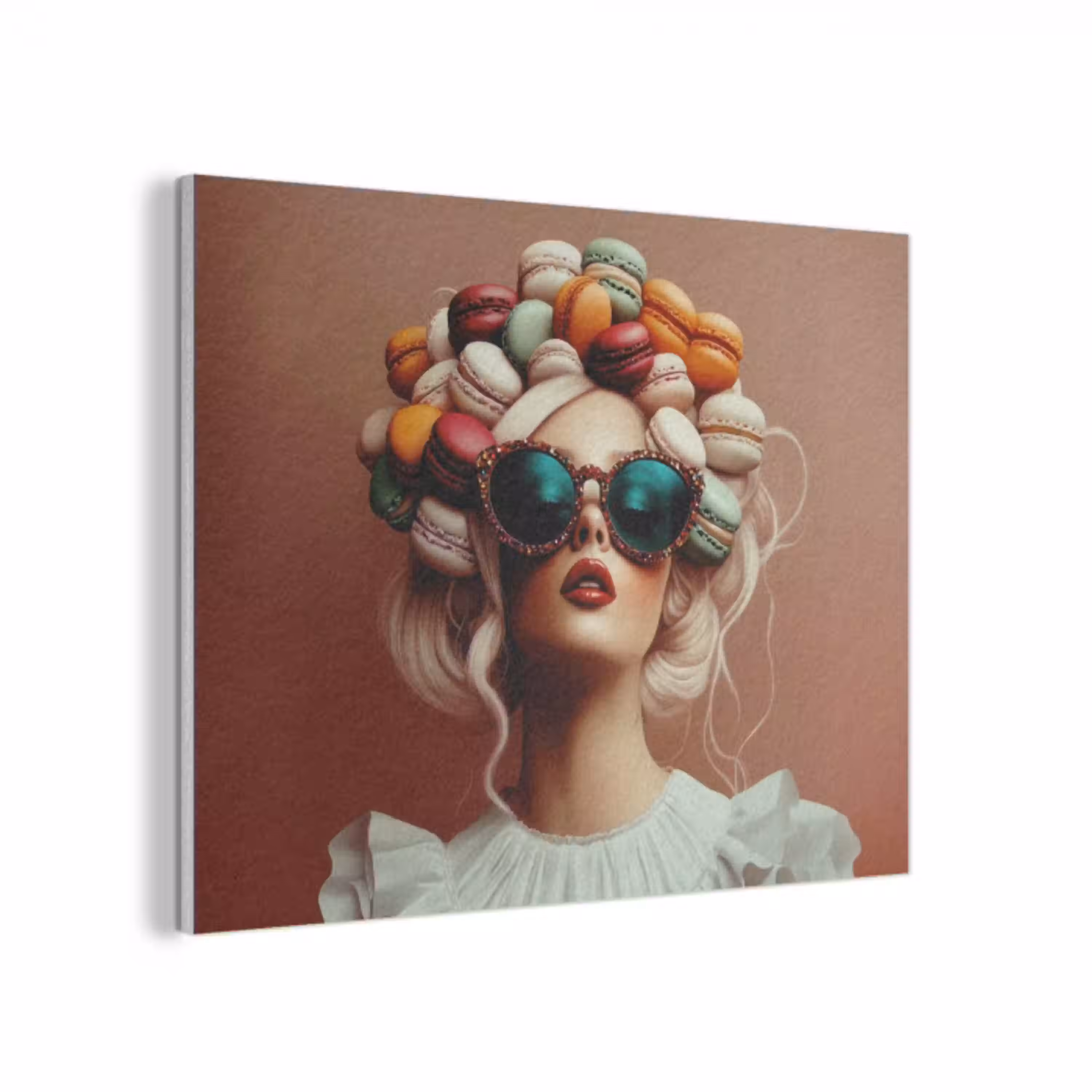 Vrouw - Macarons - Bril PET vilt klein -3d