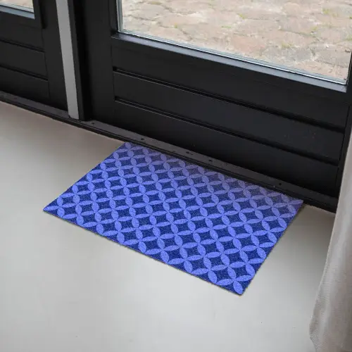 Patroon - Blauw Deurmat klein -sfeer2