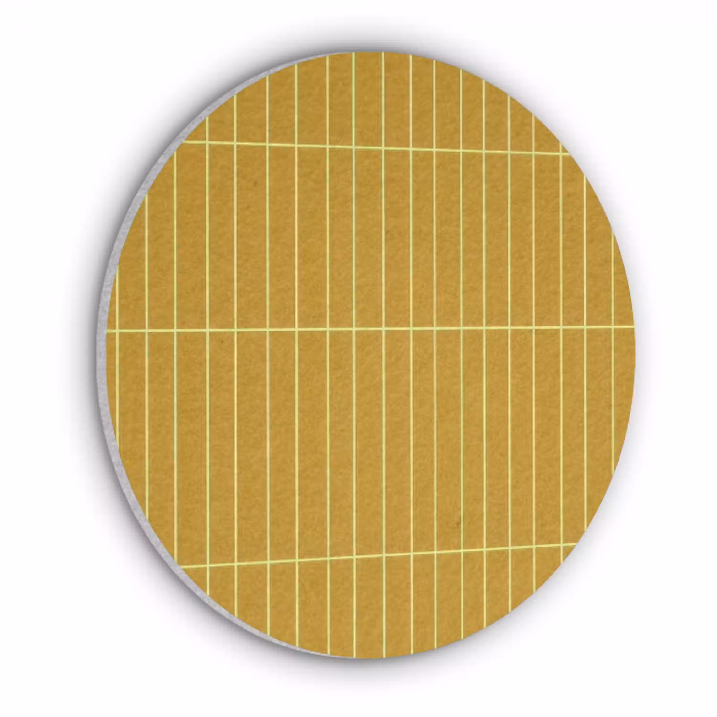 Tegels - Verticaal - Mosterdgeel Akoestische PET Vilt - Rond klein 838 -3d