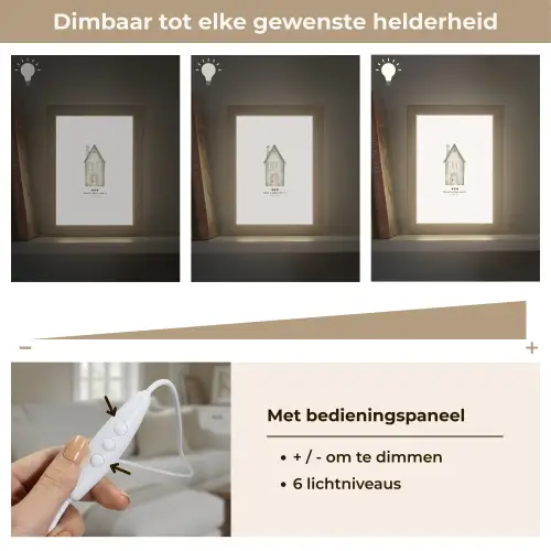 Huisje - Groen - Tekst - Liefdevol Light Box met kabel (Tafellamp) klein -USP_dimbaarNL
