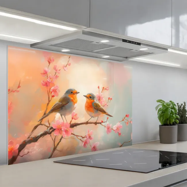 Fond de hotte - Merle - Ornemental - Branche fleurie