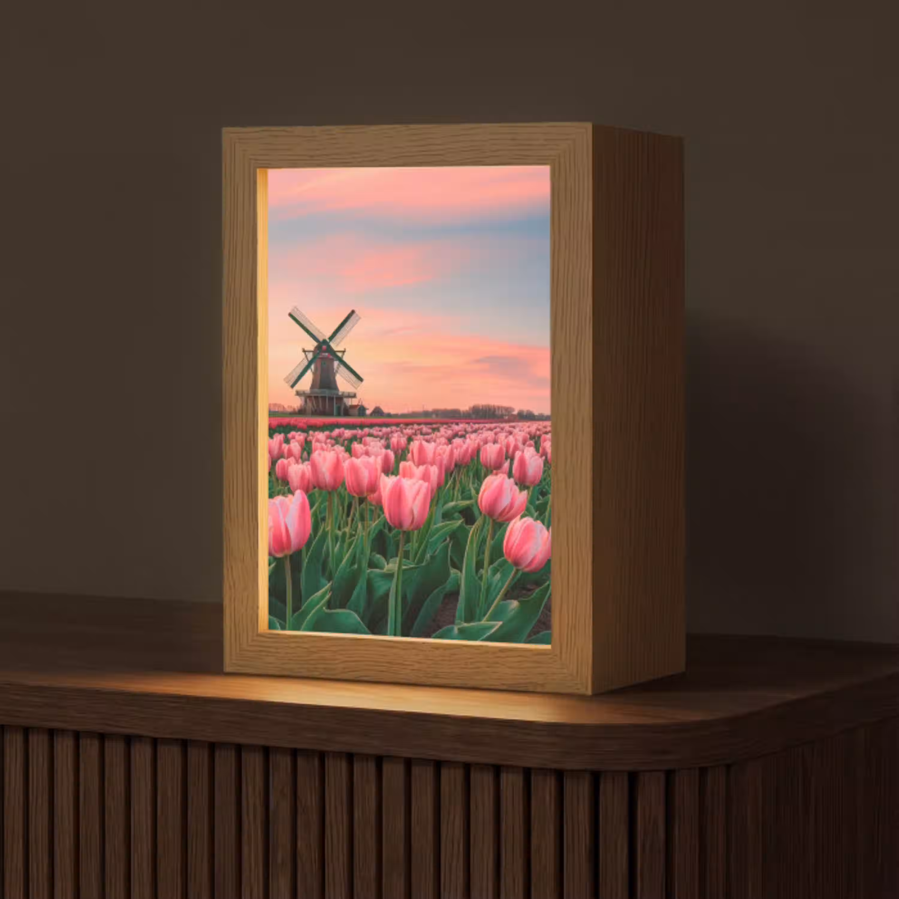 Tulpen - Molen - Nederland Light Box met kabel (Tafellamp) klein -z3d_website