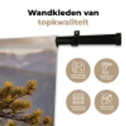Zeearend - Boom - Bergen - Groen Wandkleed katoen middel -sfeer2